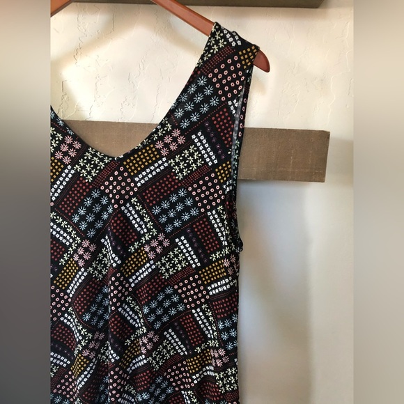 Joyspun|Boho floral patchwork style midi dress w pockets, sleeveless & drapey•XL - Picture 5 of 10